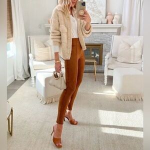 SPANX Faux Suede Leggings Rich Caramel Size Large